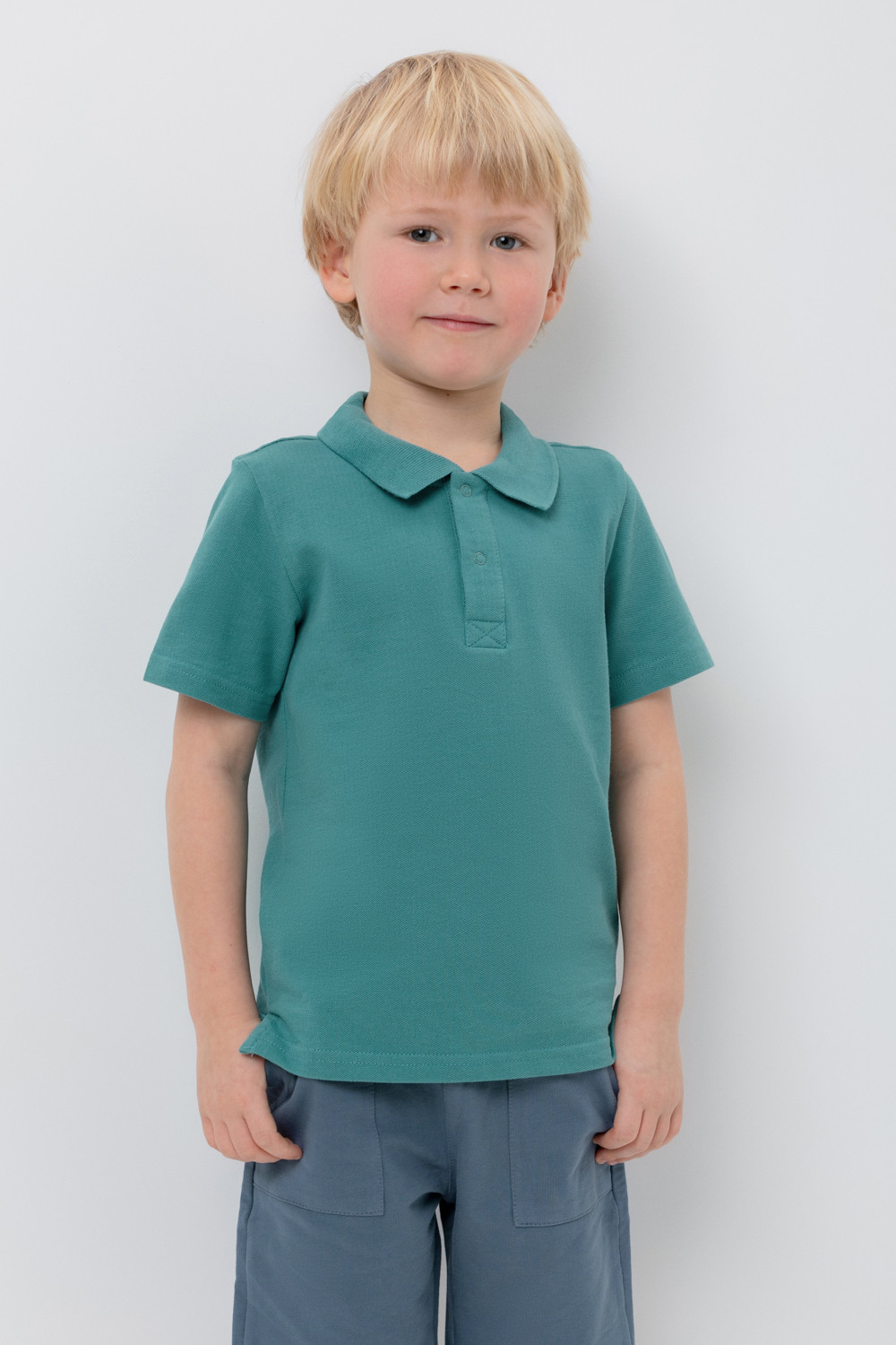 картинка Джемпер поло для мальчика Crockid К 302108 холодный изумруд от магазина детских товаров ALiSa