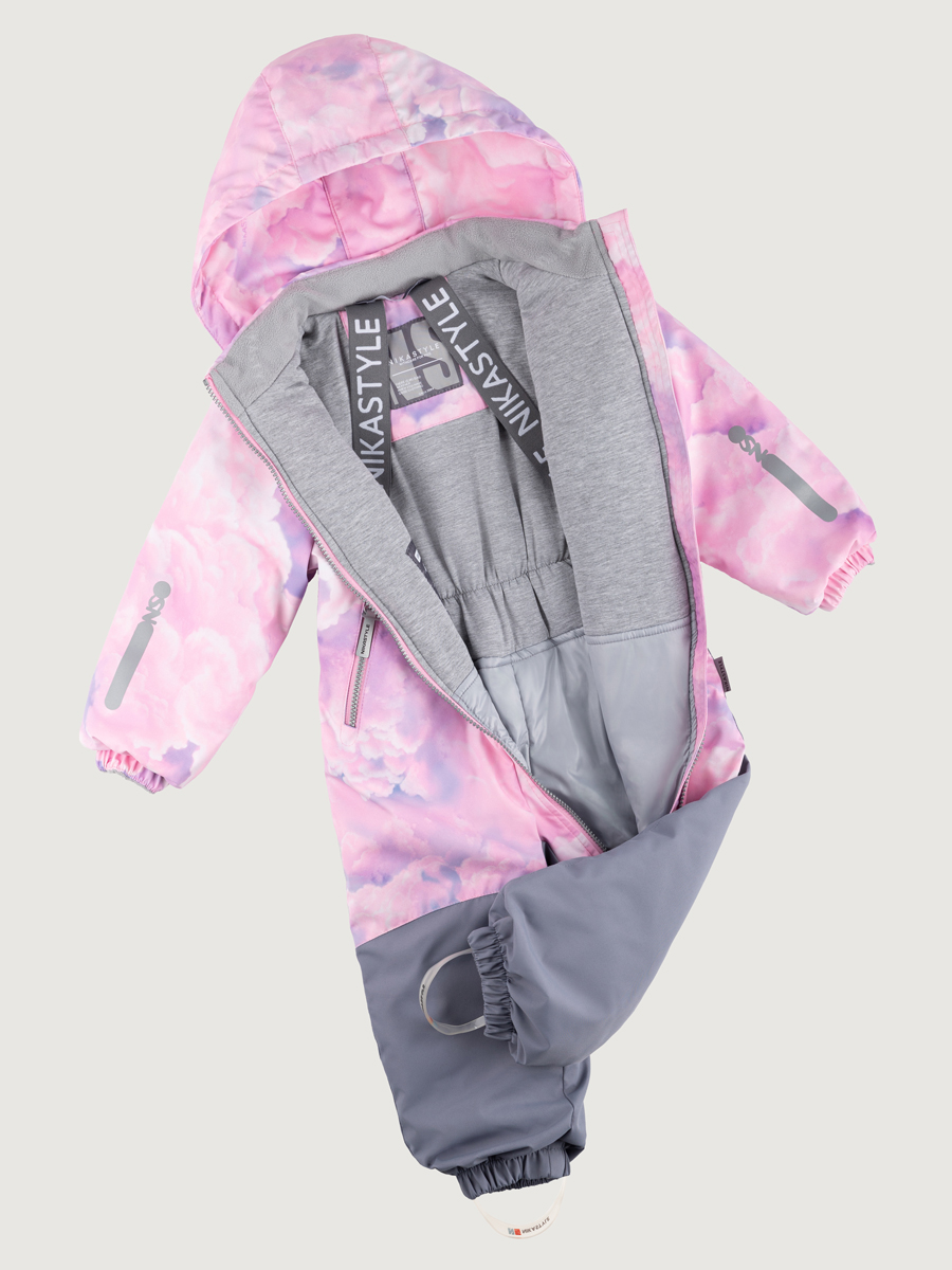 картинка Комбинезон утеплённый для девочки NIKASTYLE 8м0425 Розовый серый от магазина детских товаров ALiSa