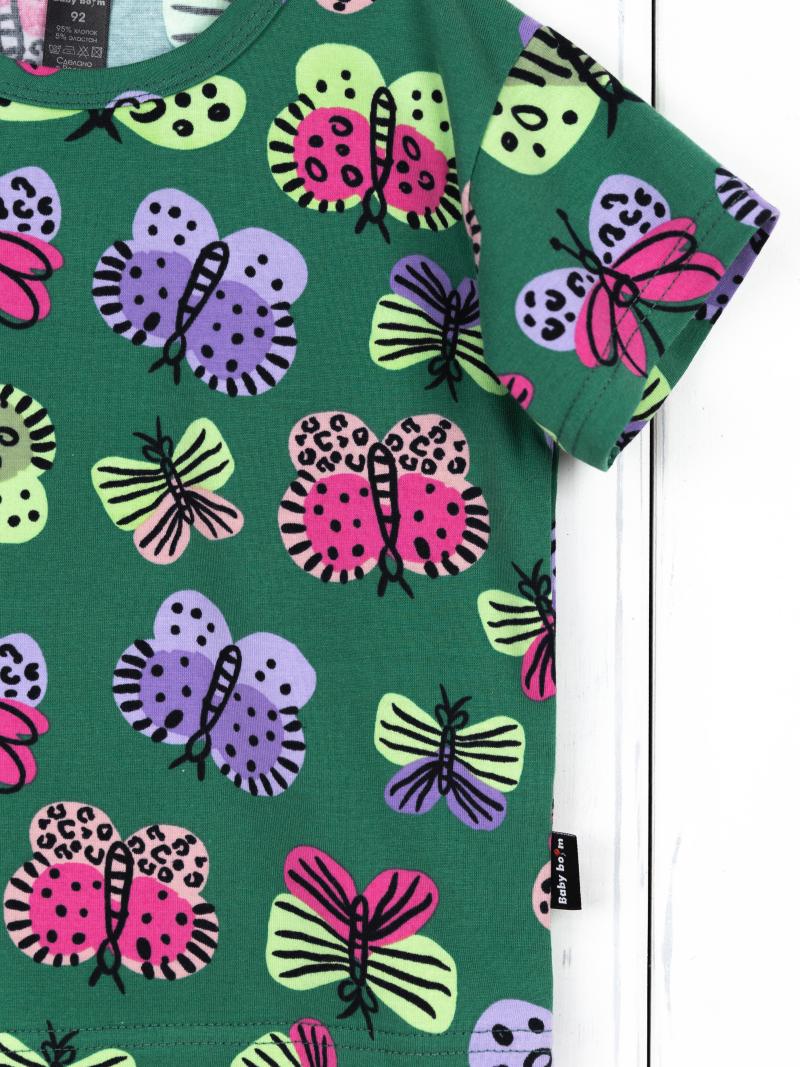 картинка Футболка для девочки Baby Boom Ф139/1-К Бабочки Б111 от магазина детских товаров ALiSa
