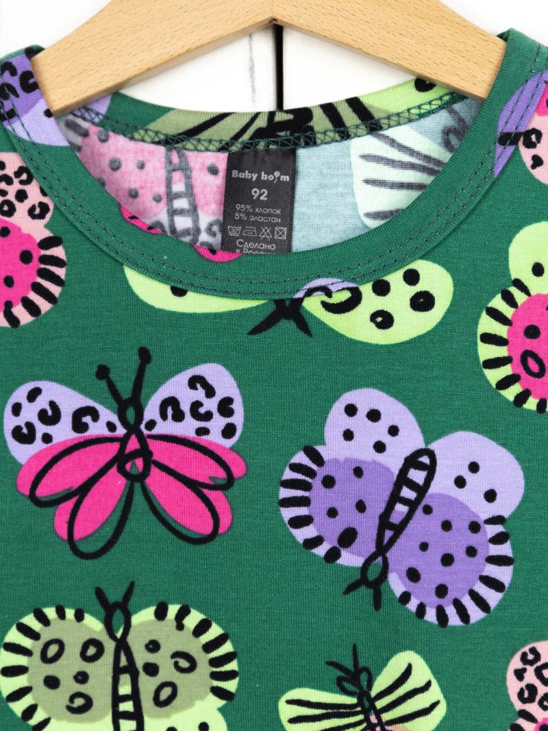 картинка Футболка для девочки Baby Boom Ф139/1-К Бабочки Б111 от магазина детских товаров ALiSa