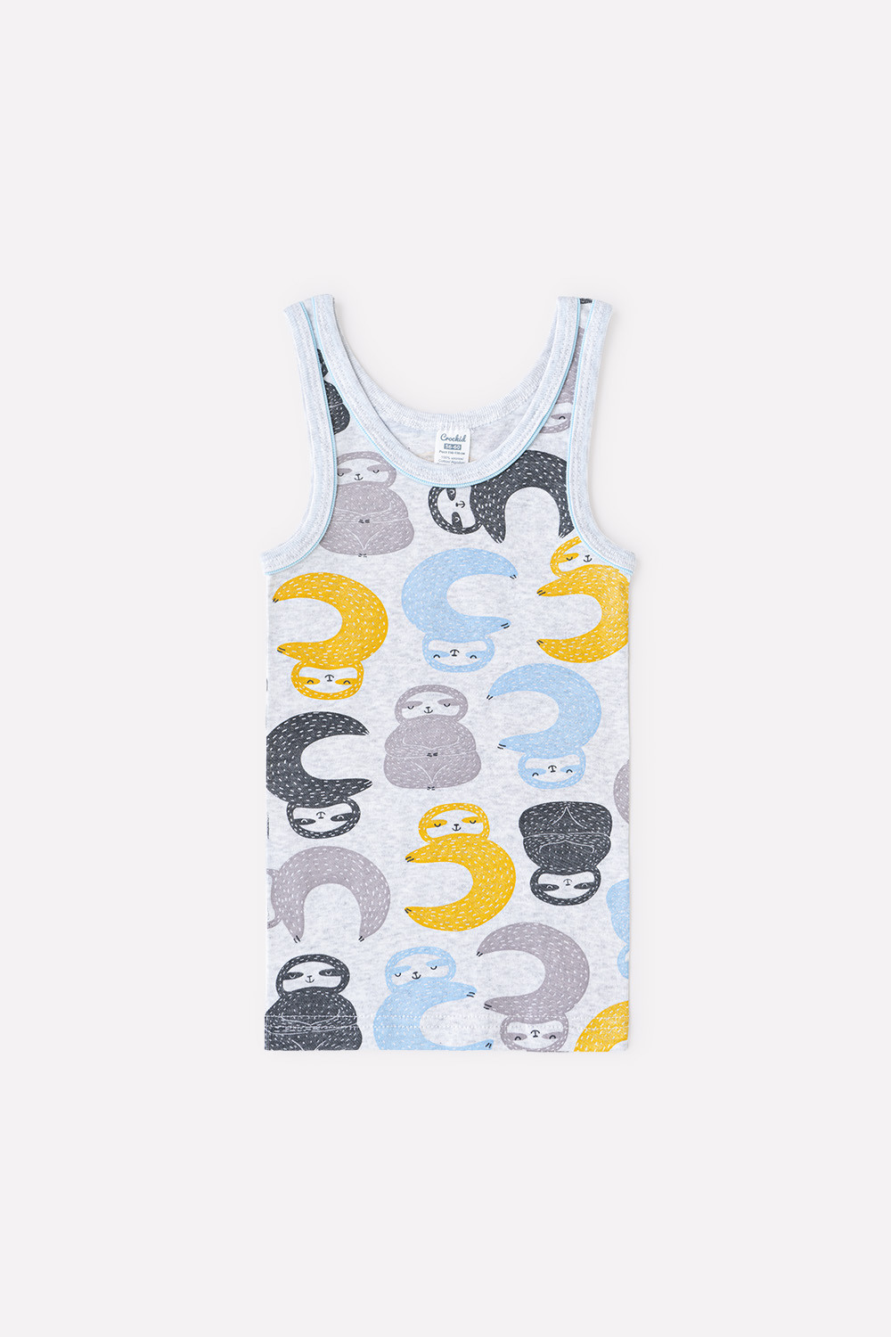 картинка Майка для мальчика Crockid К 1101 малыши ленивцы на меланже от магазина детских товаров ALiSa