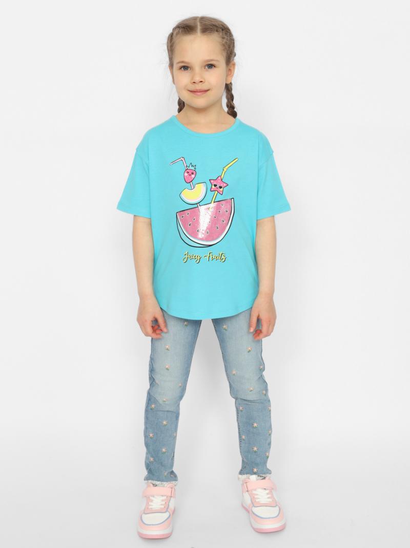 картинка Футболка для девочки CSKG 63651-40 Бирюзовый от магазина детских товаров ALiSa