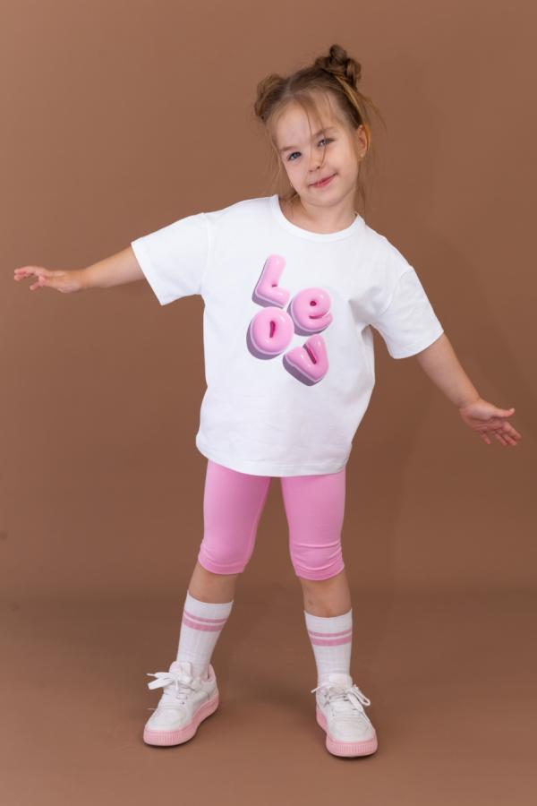 картинка Комплект для девочки Baby Boom КД552/1-К Белый + розовый от магазина детских товаров ALiSa