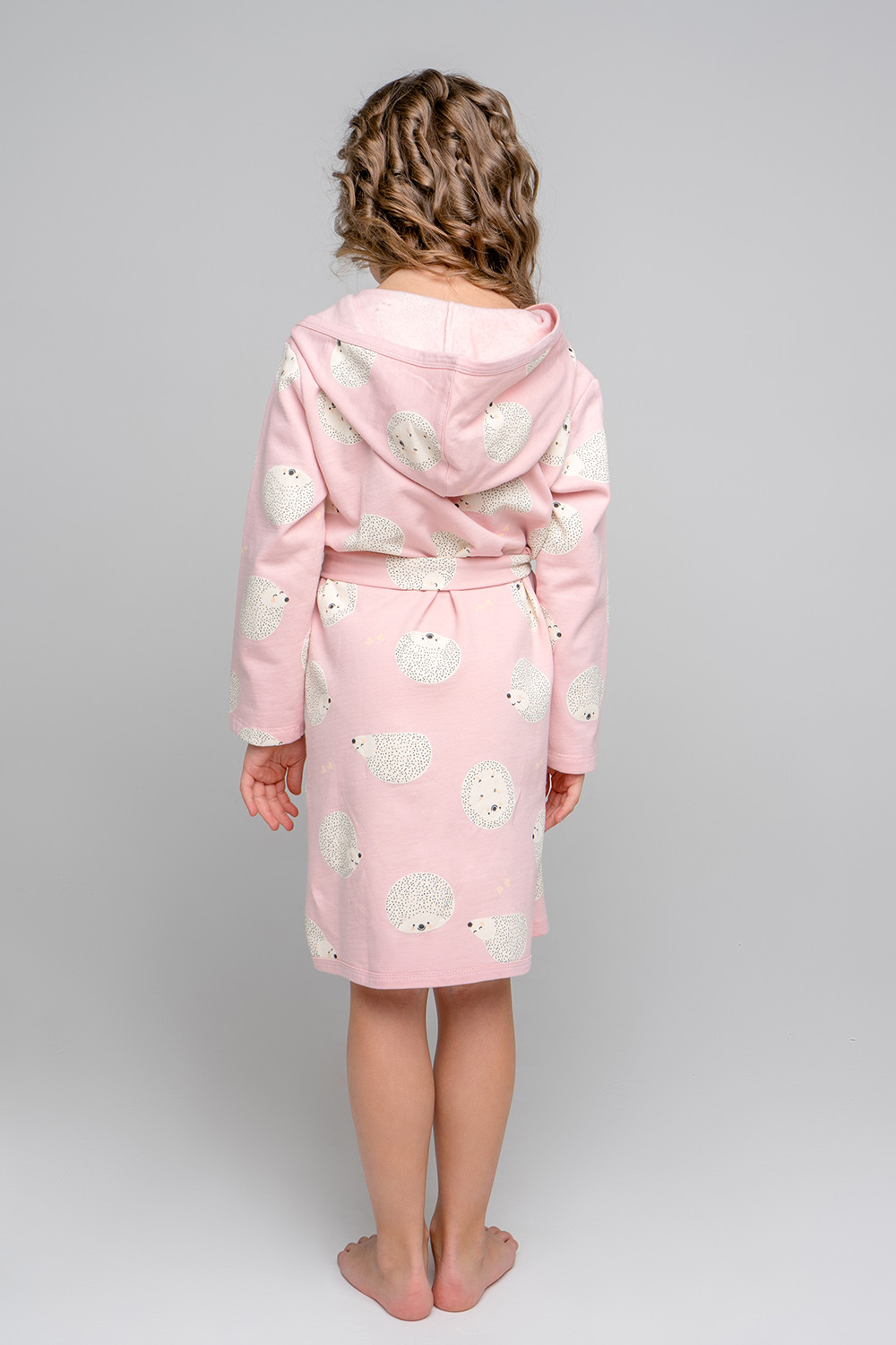картинка Халат для девочки Crockid К 5763 розовый жемчуг, ежики от магазина детских товаров ALiSa