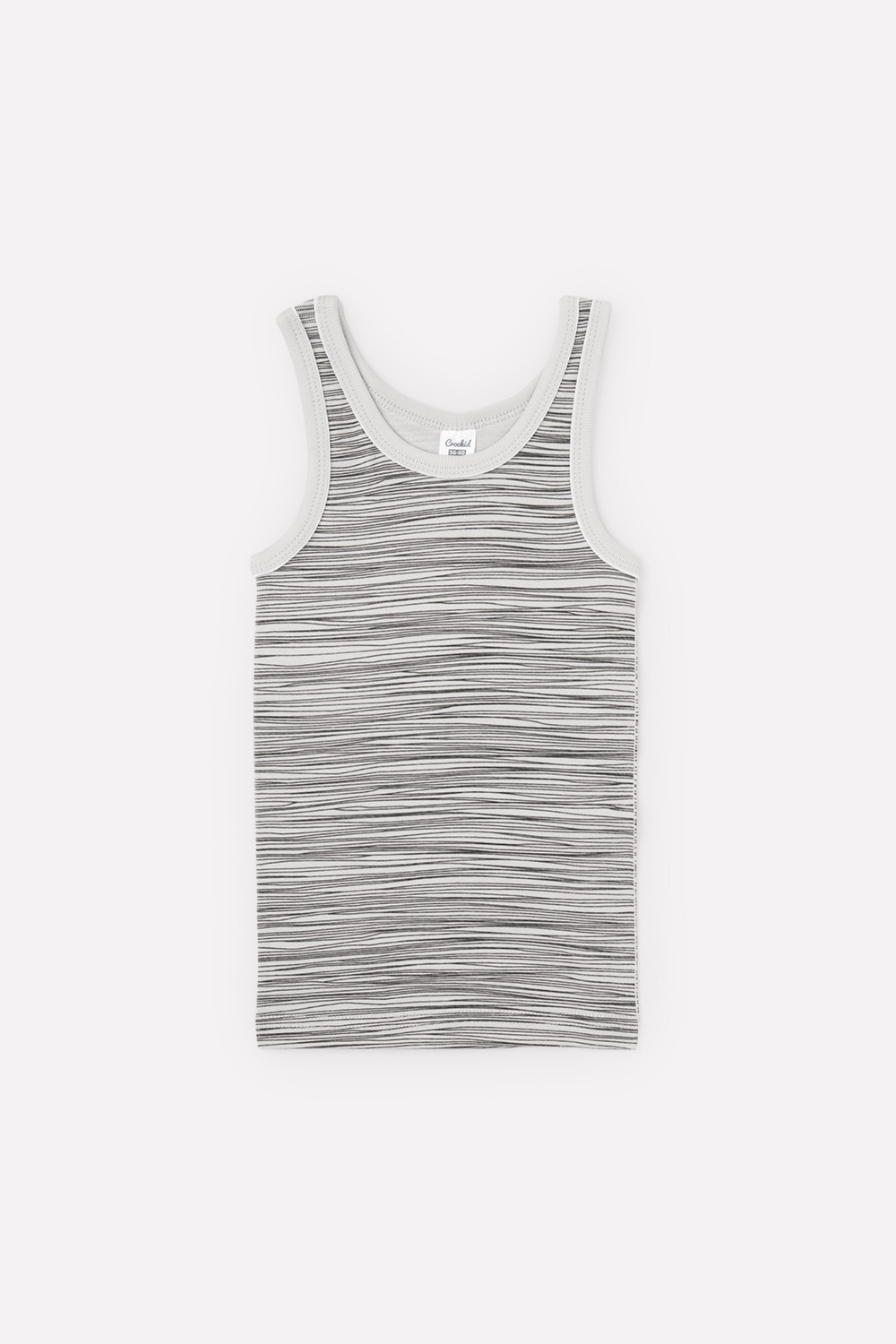 картинка Майка для мальчика Crockid К 1101 графичные линии на сером от магазина детских товаров ALiSa