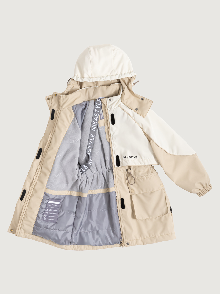 картинка Парка утеплённая для девочки NIKASTYLE 5м3425 Кешью латте от магазина детских товаров ALiSa