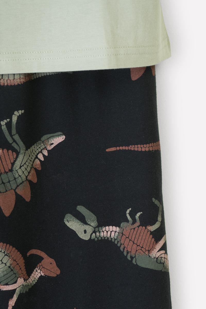картинка Пижама для мальчика КБ 2797 темно-оливковый, динозавры от магазина детских товаров ALiSa