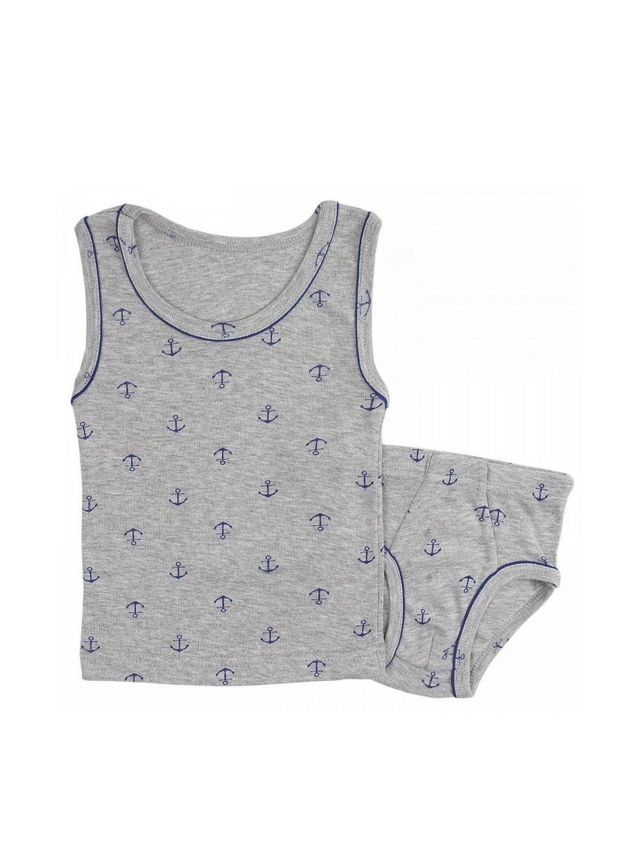 картинка Комплект белья для мальчика Youlala YLA 5158700103 Серый, якоря от магазина детских товаров ALiSa