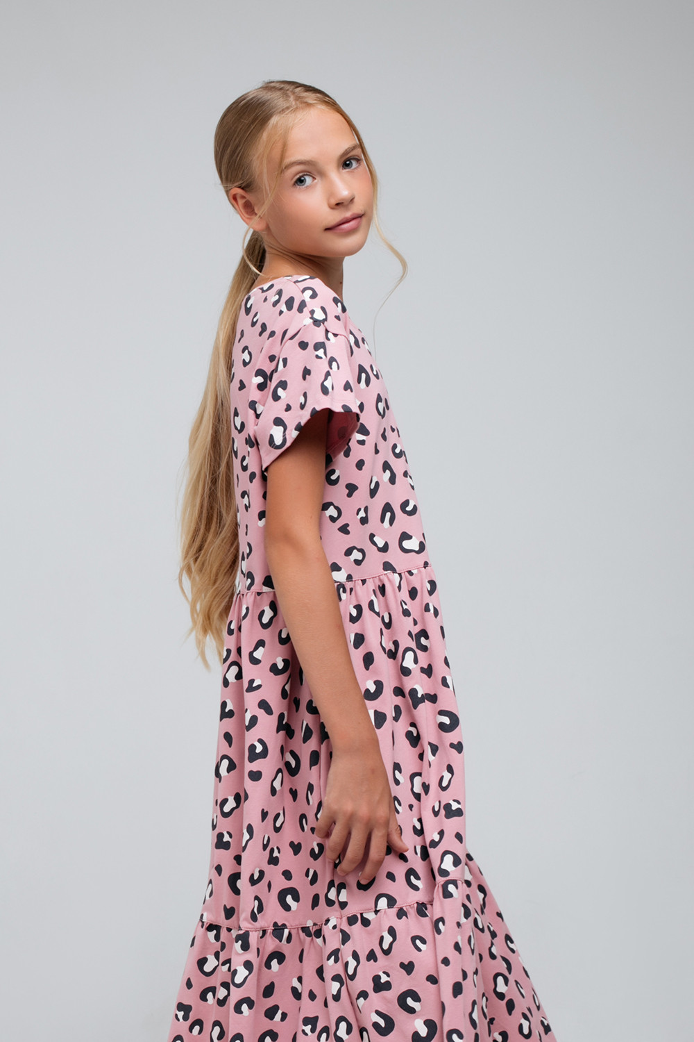 картинка Платье для девочки КБ 5758 розовый зефир, леопард к74 от магазина детских товаров ALiSa