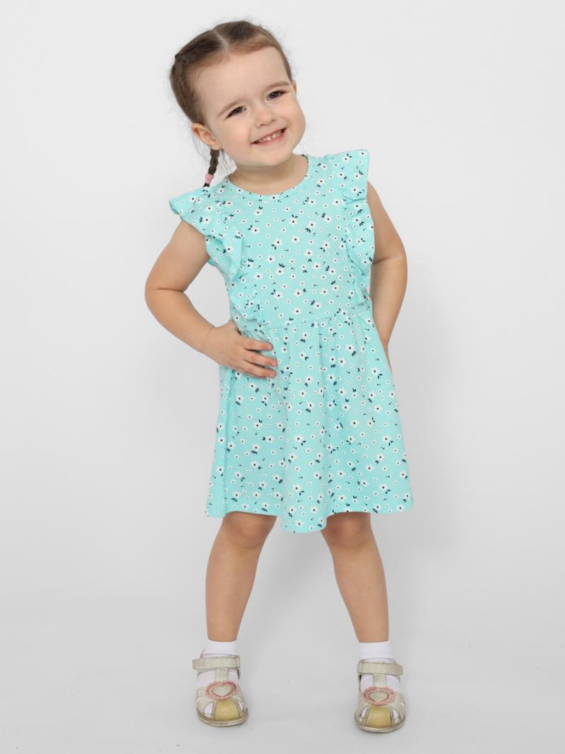 картинка Платье для девочки Cherubino CSBG 63575-49-376 Светло-бирюзовый от магазина детских товаров ALiSa