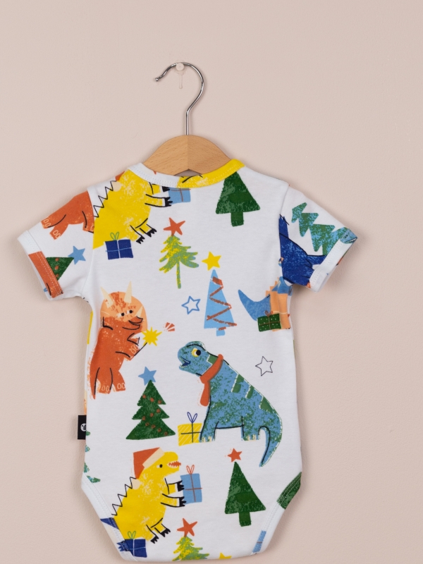 картинка Боди Baby Boom Б98/11-И Дино на белом от магазина детских товаров ALiSa