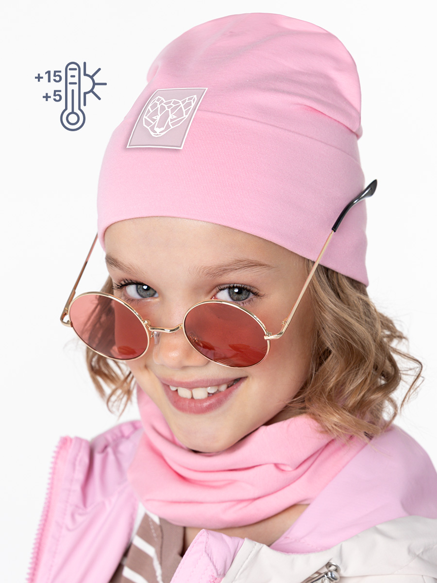 картинка Комплект деми шапка снуд для девочки NIKASTYLE 12л12224 сакура от магазина детских товаров ALiSa