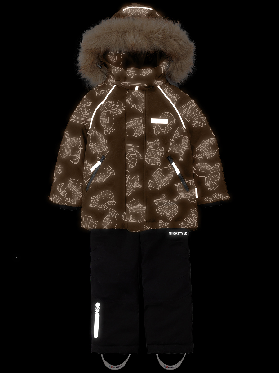 картинка Комплект зимний для мальчика NIKASTYLE 7з0324 Кэмел черный от магазина детских товаров ALiSa