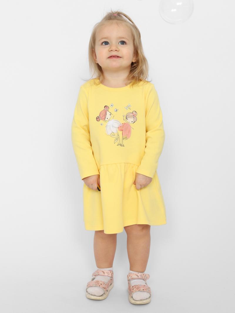 картинка Платье для девочки Cherubino CSNG 63416-30-347 Желтый от магазина детских товаров ALiSa