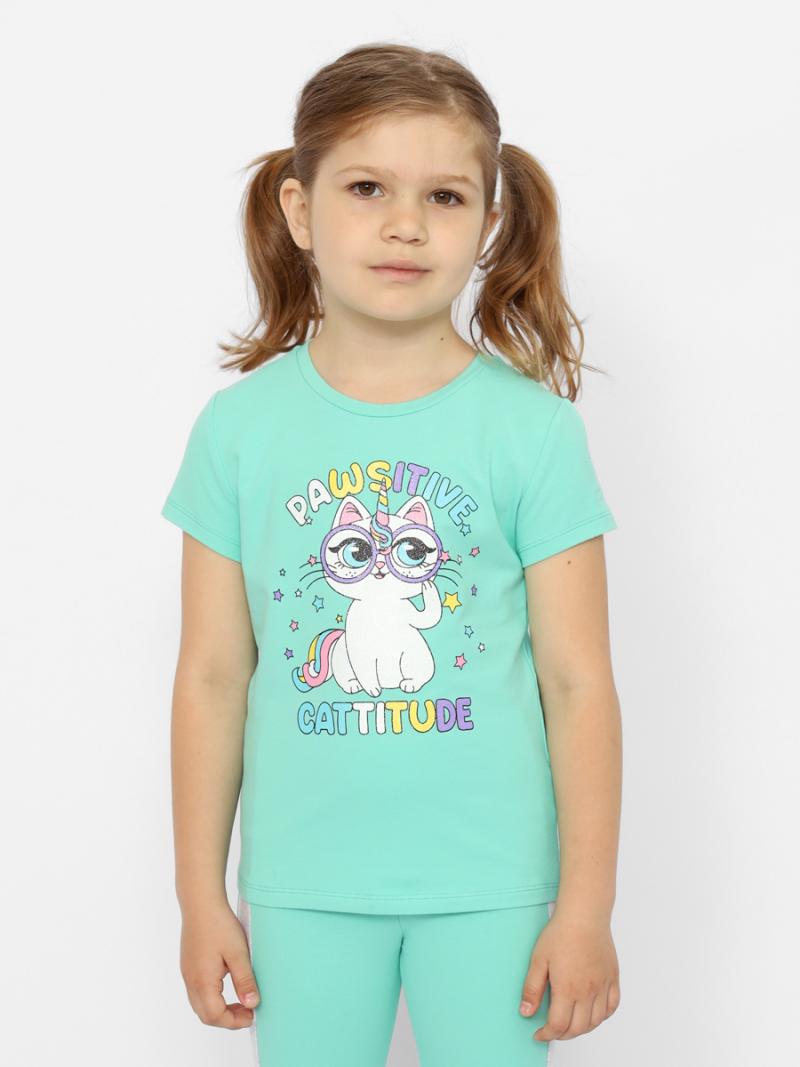 картинка Футболка для девочки CWKG 63407-38 Ментоловый от магазина детских товаров ALiSa