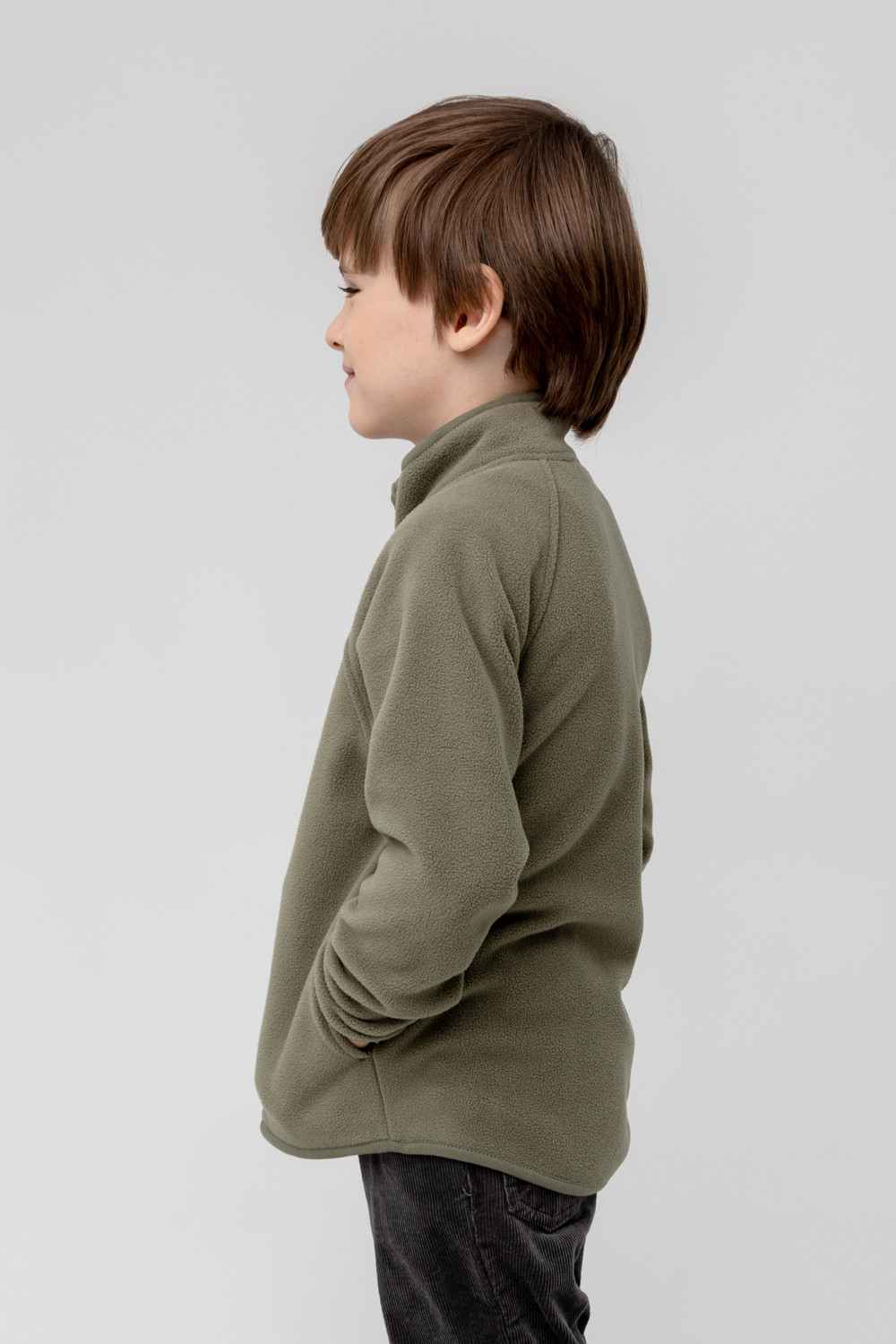 картинка Куртка флисовая для мальчика Crockid ФЛ 34011 оливково-серый от магазина детских товаров ALiSa