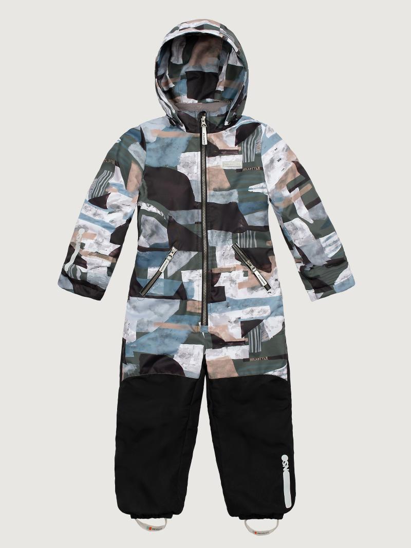 картинка Комбинезон утеплённый для мальчика NIKASTYLE 8м1125 Хаки черный от магазина детских товаров ALiSa