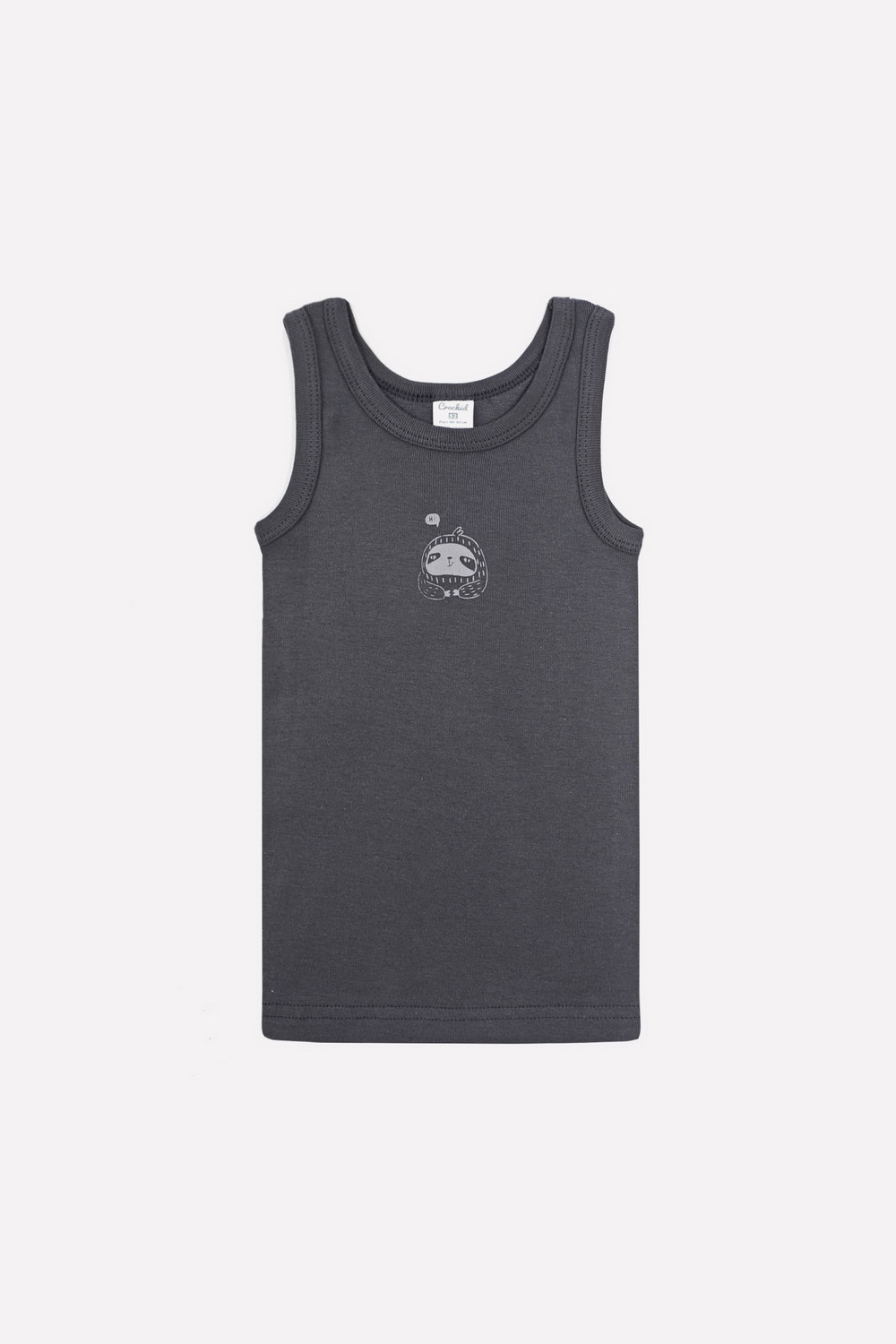 картинка Майка для мальчика Crockid К 1168 темно-серый (малыши ленивцы) от магазина детских товаров ALiSa