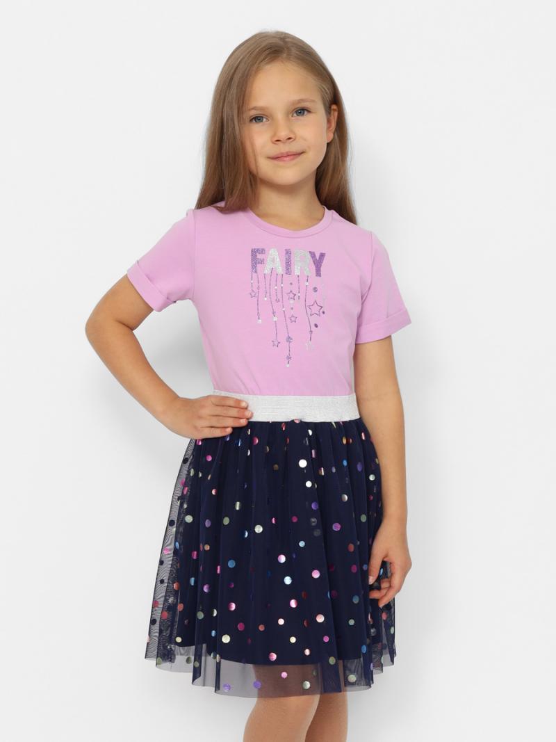 картинка Платье для девочки Cherubino CWKG 63635-41 Темно-синий от магазина детских товаров ALiSa