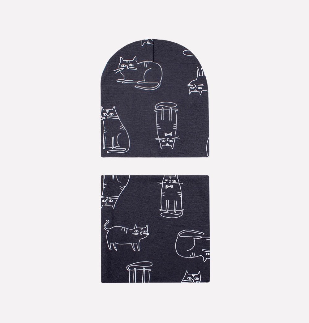 картинка Комплект для мальчика Crockid К 8125 темно-серый, коты от магазина детских товаров ALiSa