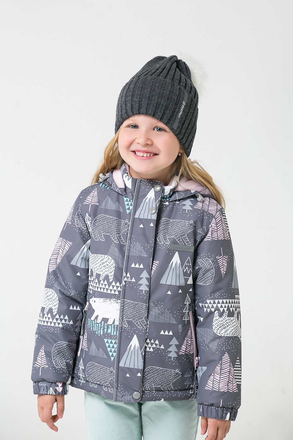 картинка Куртка зимняя для девочки Crockid ВК 38049/н/2 ГР от магазина детских товаров ALiSa