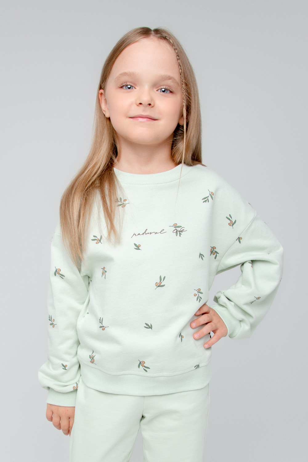 картинка Джемпер для девочки Crockid КР 302048 зеленая лилия, оливки к387 от магазина детских товаров ALiSa