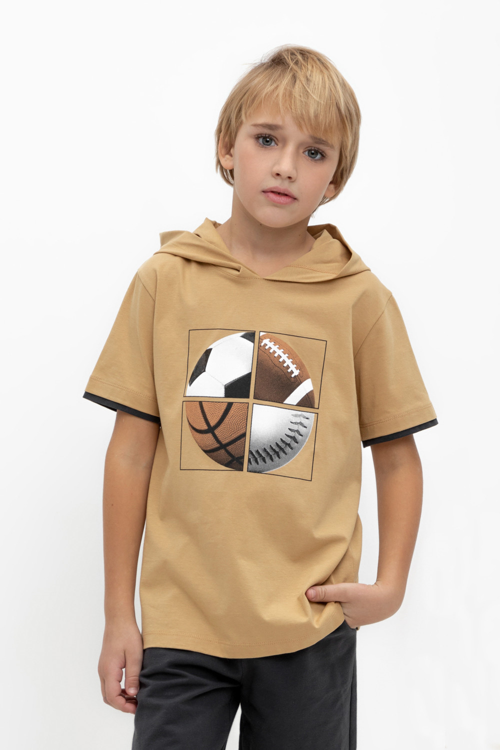 картинка Футболка для мальчика Crockid КР 302305 светло-коричневый к442 от магазина детских товаров ALiSa