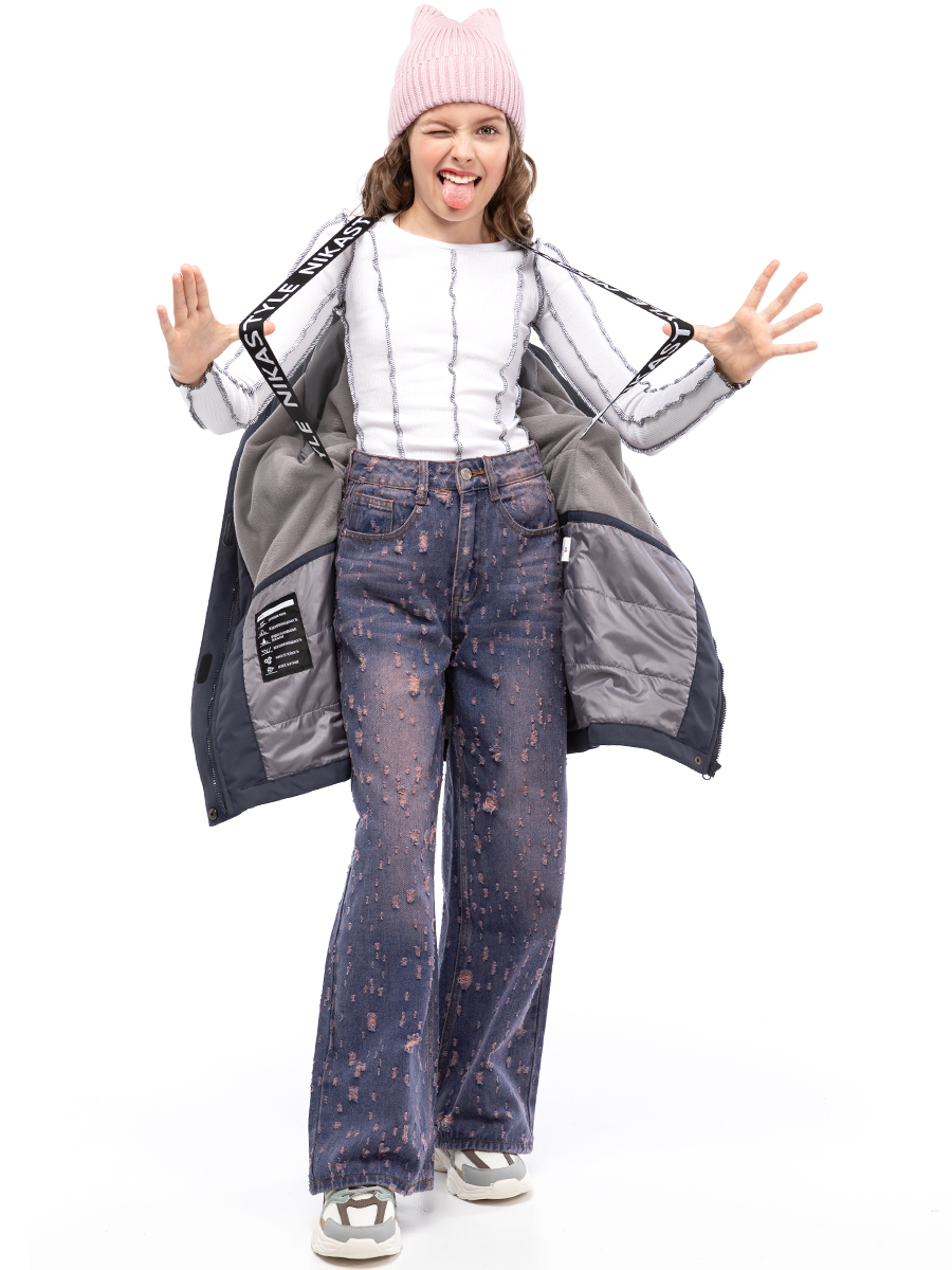 картинка Парка утеплённая для девочки NIKASTYLE 5м3425 Сакура Графит от магазина детских товаров ALiSa