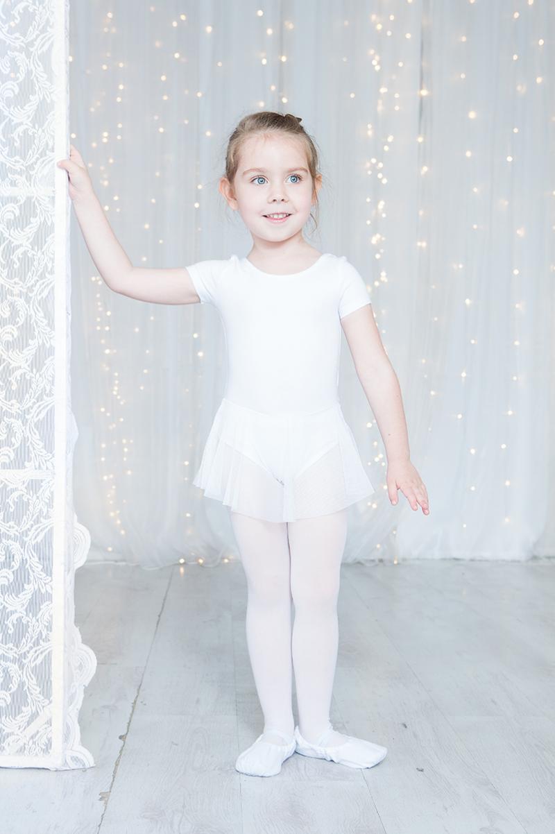 картинка Купальник гимнастический для девочки Cherubino CAKG 40017-20 Белый от магазина детских товаров ALiSa