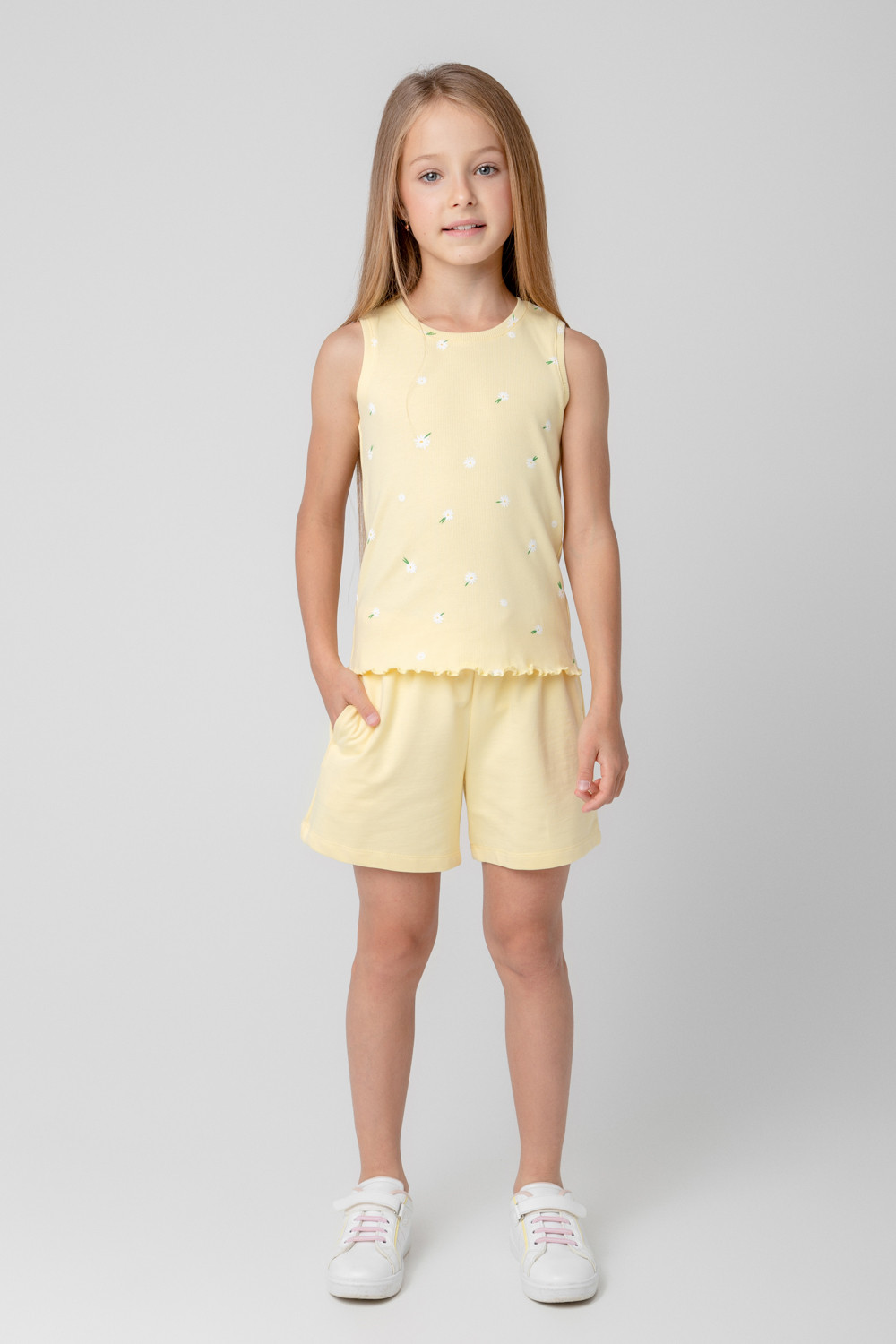 картинка Шорты для девочки Crockid КР 400548 бледно-желтый к395 от магазина детских товаров ALiSa