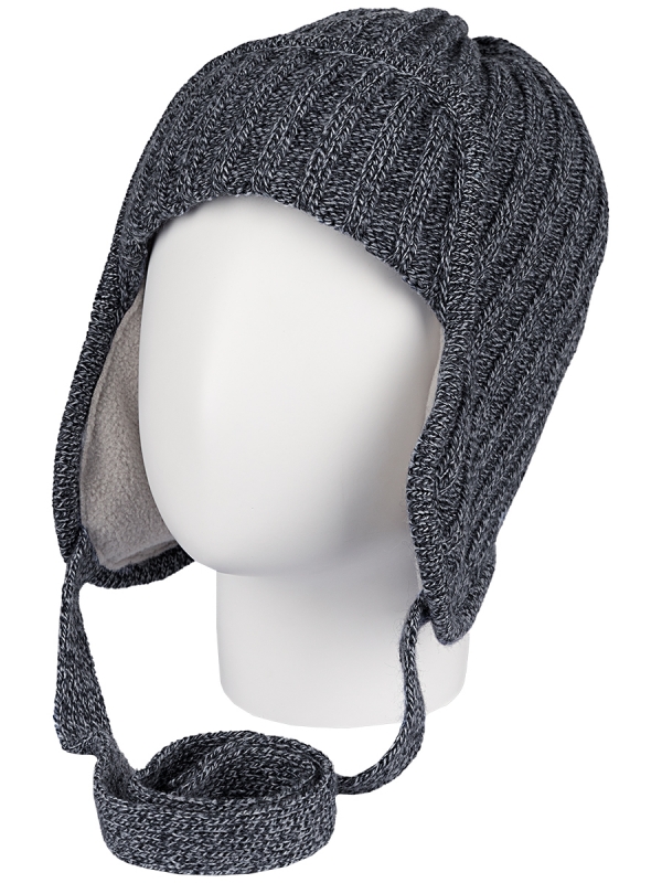 картинка Шапка ушанка утепленная для мальчика NIKASTYLE 11з15924 Антрацит от магазина детских товаров ALiSa