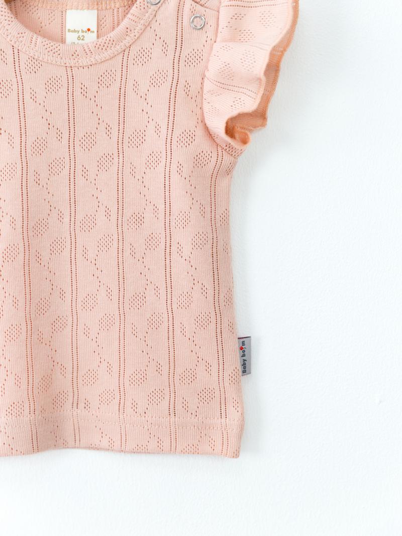 картинка Футболка для девочки Baby Boom Ф62/18-Р Ажур Персик от магазина детских товаров ALiSa