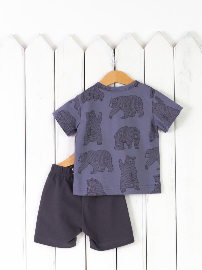 картинка Комплект для мальчика Baby Boom BB КД471/1-К медведи на сером графит от магазина детских товаров ALiSa
