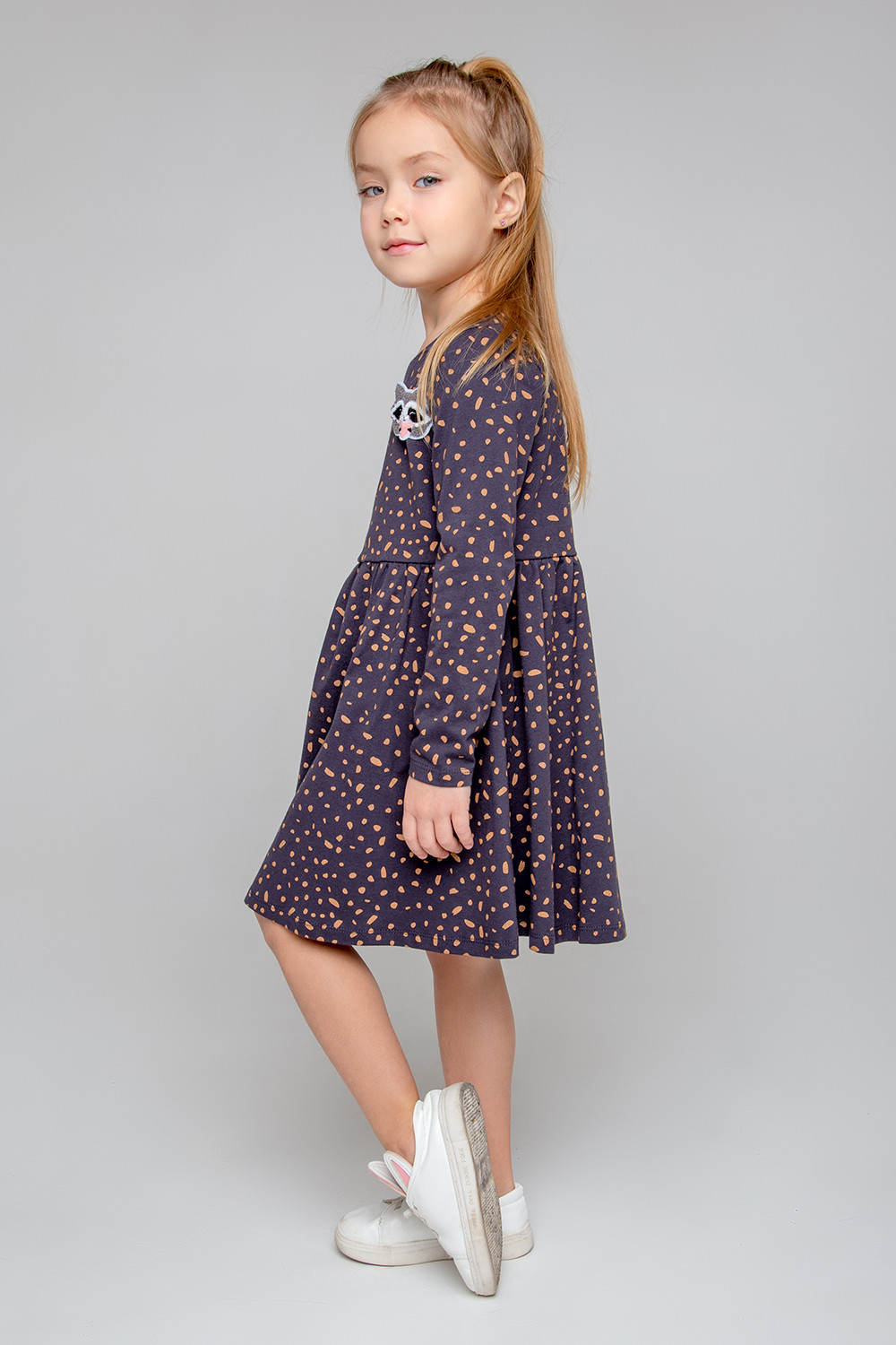 картинка Платье для девочки Crockid КР 5779 угольный серый, россыпь к357 от магазина детских товаров ALiSa