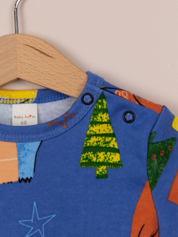 картинка Боди Baby Boom Б98/12-И Дино на синем от магазина детских товаров ALiSa