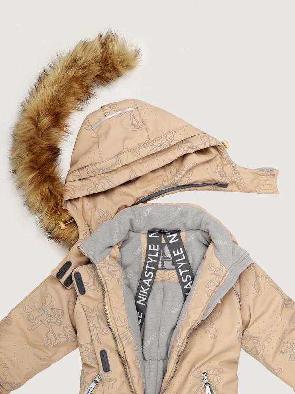 картинка Комбинезон для девочки NIKASTYLE 8з0625 Латте Серый от магазина детских товаров ALiSa