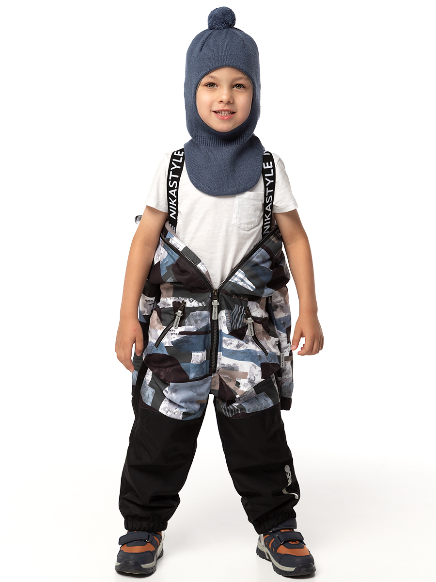картинка Комбинезон утеплённый для мальчика NIKASTYLE 8м1125 Хаки черный от магазина детских товаров ALiSa
