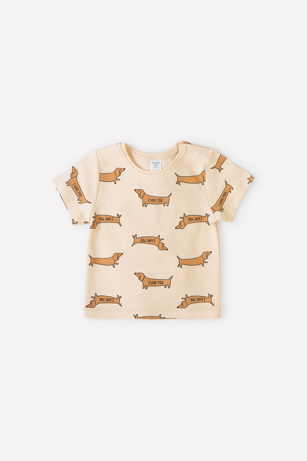 картинка Футболка детская Crockid К 301156 таксы на песочно-бежевом я116 от магазина детских товаров ALiSa