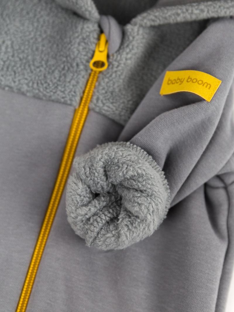картинка Комбинезон с капюшоном Baby Boom К350/7-Ф Soft Серый от магазина детских товаров ALiSa