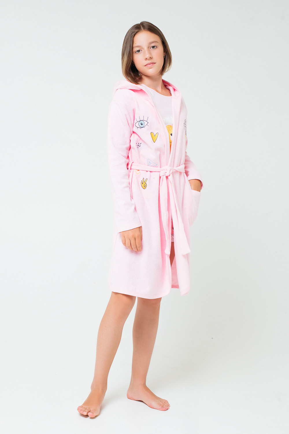 картинка Халат для девочки Crockid КБ 5533 нежно-розовый от магазина детских товаров ALiSa