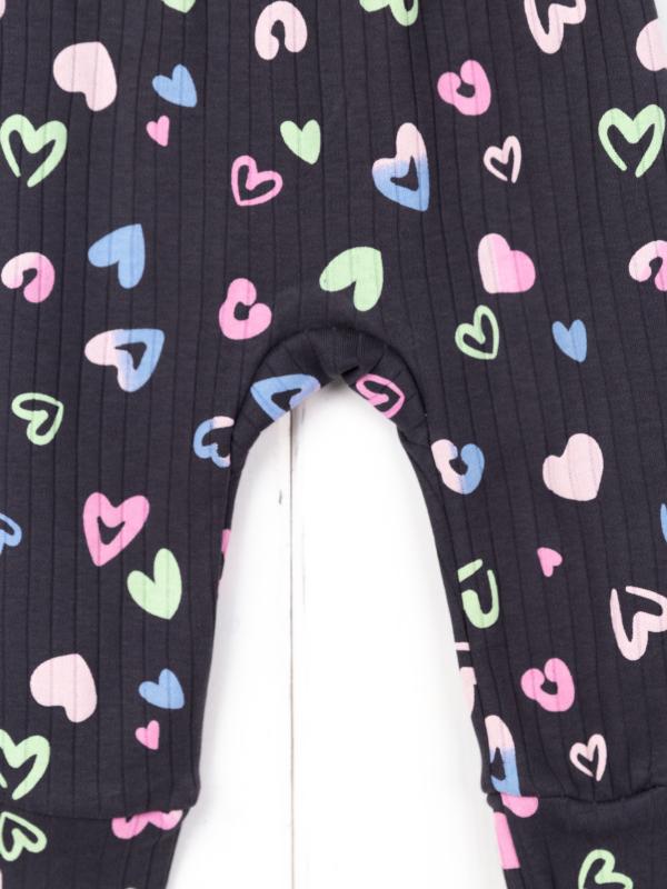 картинка Брюки для девочки Baby Boom П47/63-И я729 Сердечки на графите от магазина детских товаров ALiSa