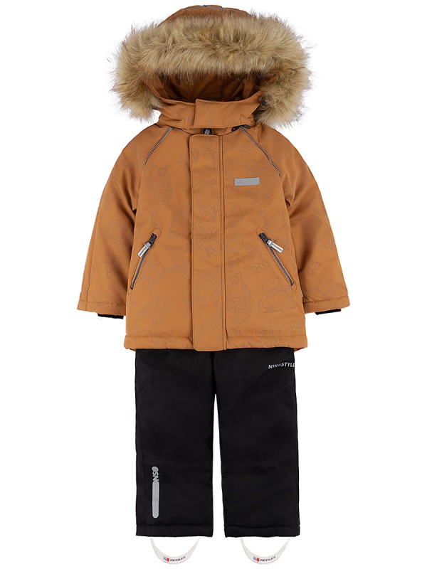 картинка Комплект зимний для мальчика NIKASTYLE 7з0324 Кэмел черный от магазина детских товаров ALiSa