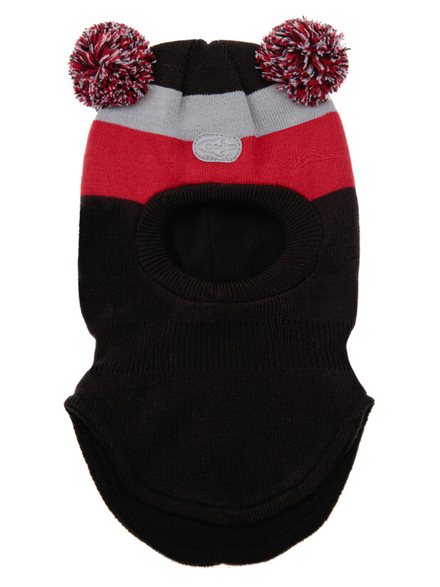 картинка Шлем утепленный для мальчика PL 32113004 черный, красный, серый от магазина детских товаров ALiSa