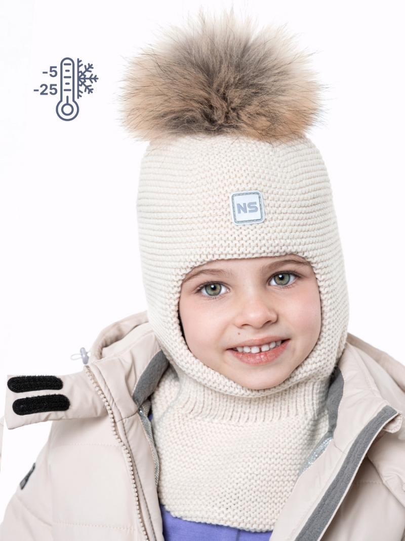 картинка Шлем утепленный для девочки NIKASTYLE 10з9823 кремовый от магазина детских товаров ALiSa