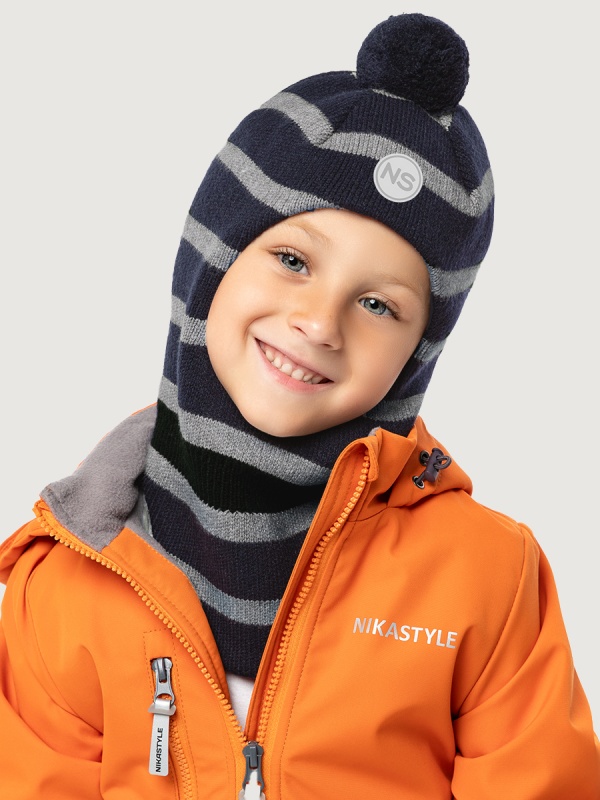 картинка Балаклава для мальчика NIKASTYLE 10м10125 Неви серый от магазина детских товаров ALiSa