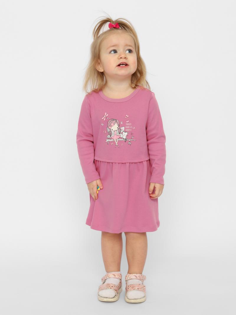 картинка Платье для девочки Cherubino CSNG 63417-46-347 Циклама от магазина детских товаров ALiSa