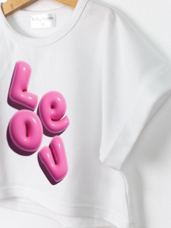 картинка Комплект для девочки Baby Boom КД555/1-К Белый + рзовый от магазина детских товаров ALiSa