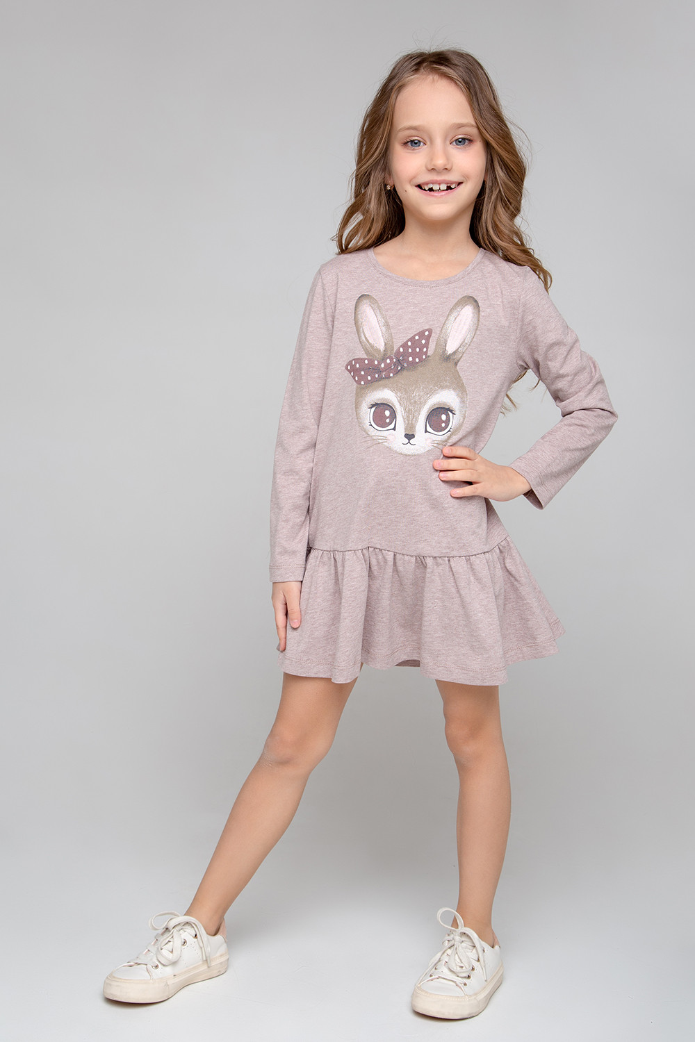 картинка Платье для девочки Crockid КР 5781 кофейный меланж к359 от магазина детских товаров ALiSa