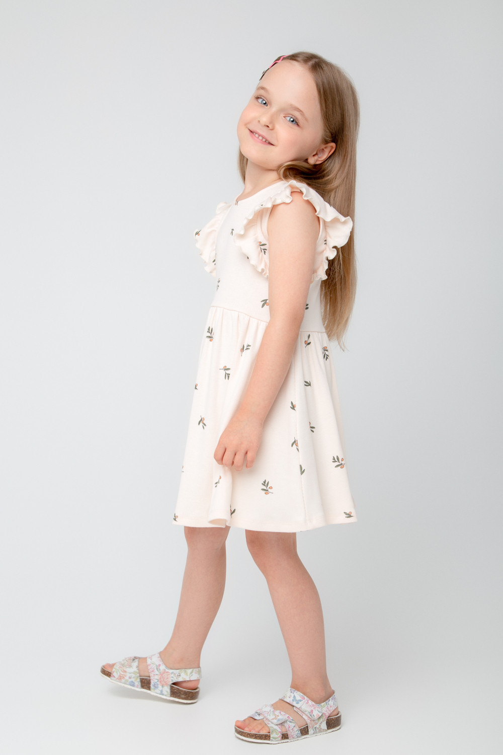 картинка Платье для девочки Crockid КР 5802 светлый жемчуг, оливки к387 от магазина детских товаров ALiSa
