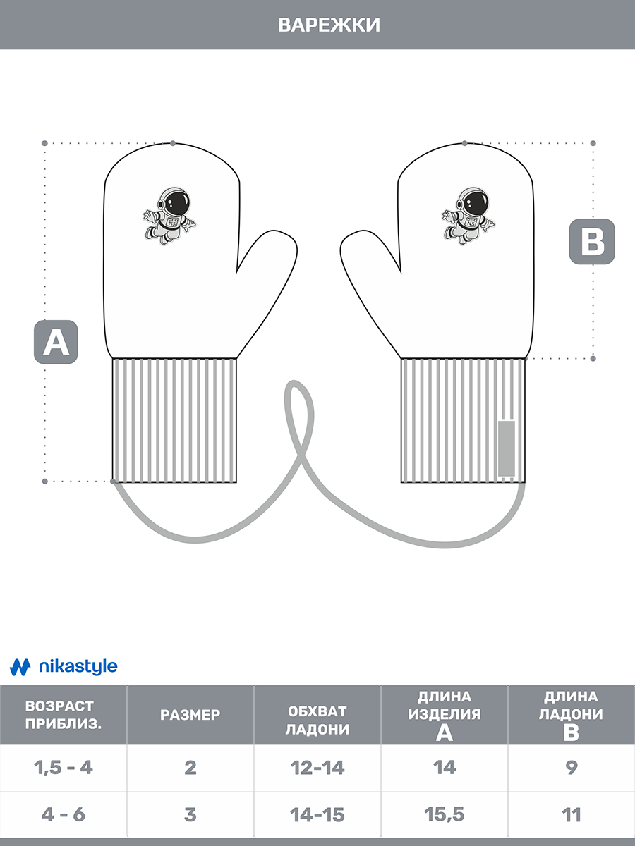 картинка Варежки NIKASTYLE 14м12125 Неви от магазина детских товаров ALiSa